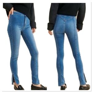 Free People We the Free Riley Seamed Ankle Splits Skinny Jeans Sz28 Cotton Blend
